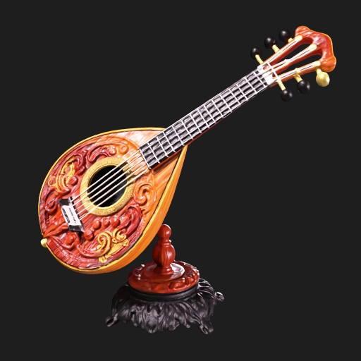 Oud instrument desk miniature 3D model